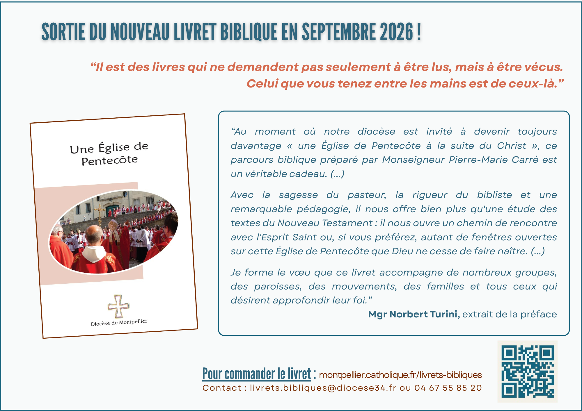 Le nouveau livret biblique de Mgr Pierre-Marie Carr&eacute; &ndash; Une &Eacute;glise de Pentec&ocirc;te