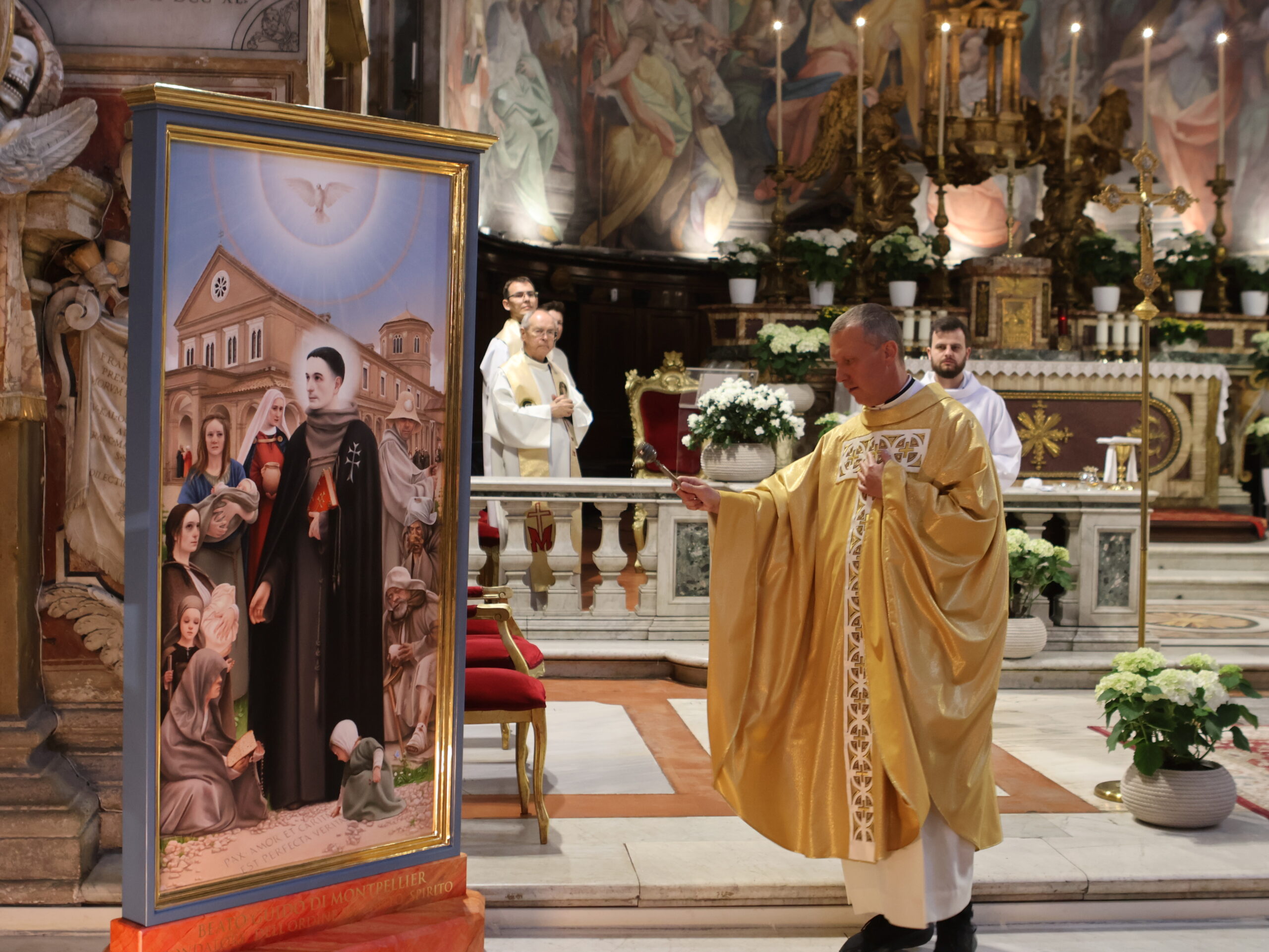 Un portrait du bienheureux Gui de Montpellier inaugur&eacute; &agrave; Rome, dans l&rsquo;&eacute;glise de ses origines