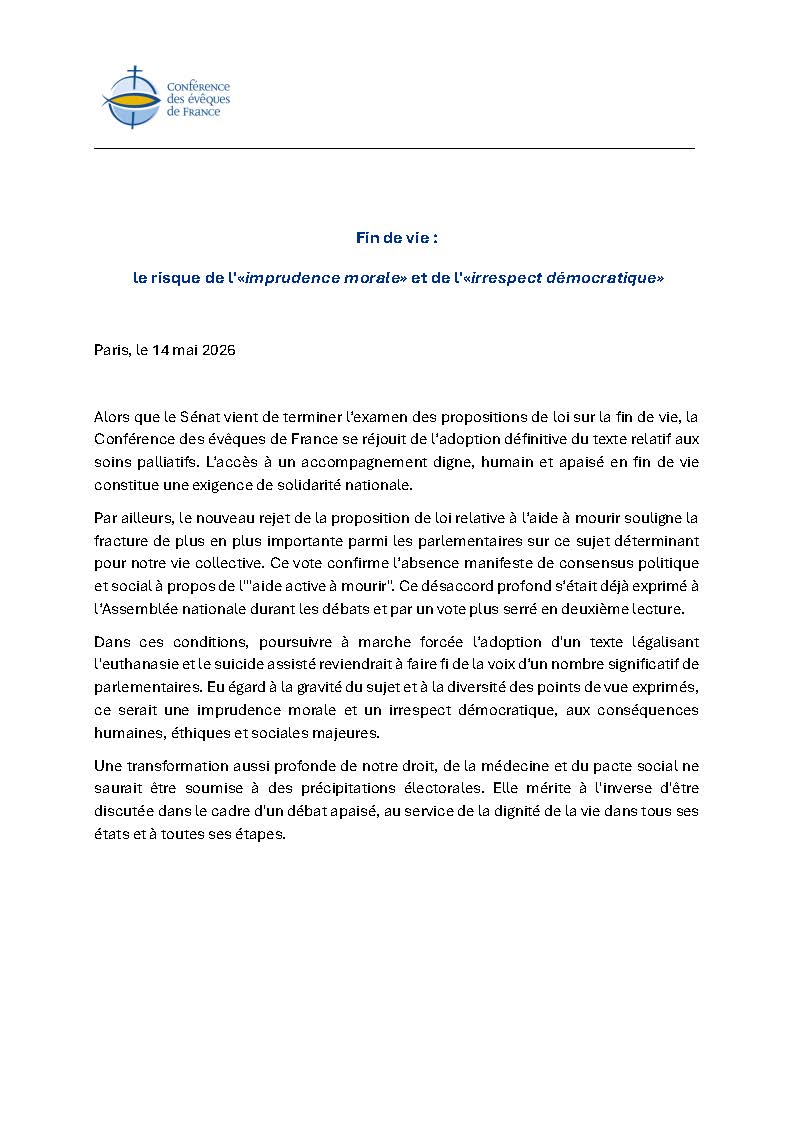 Fin de vie : le risque de l&rsquo;&laquo; imprudence morale &raquo; et de l&rsquo;&laquo; irrespect d&eacute;mocratique &raquo;