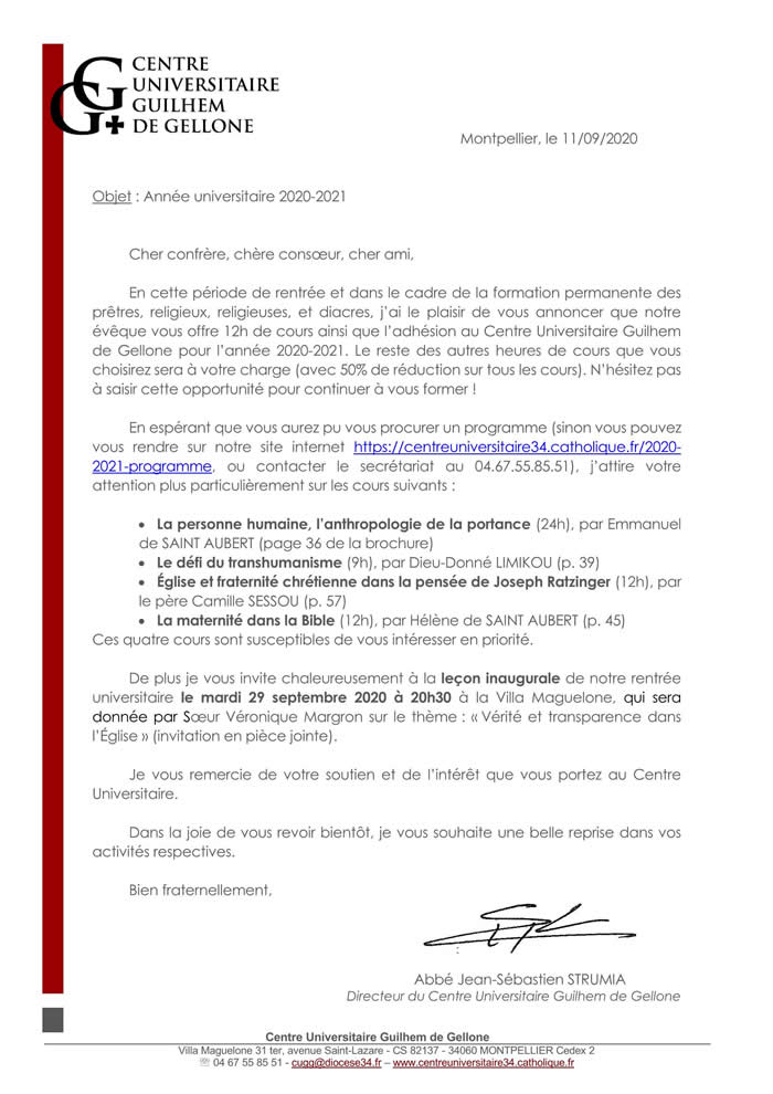 Courrier de rentrée 2020 2021 11092020 Page 1