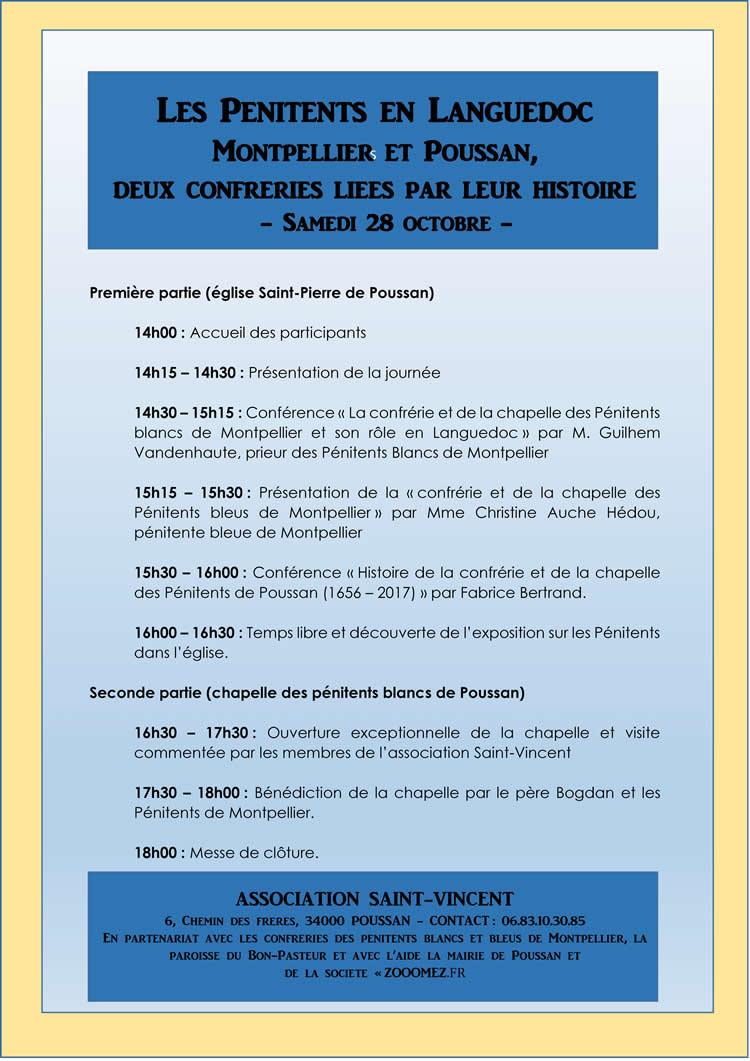 Programme Pénitents Poussan2017
